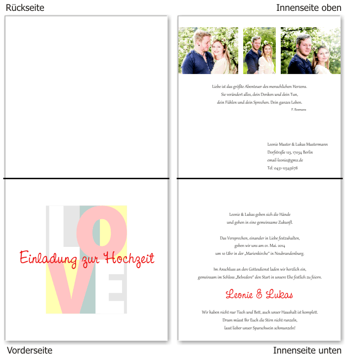  Einladungskarten Hochzeit, Hochzeitseinladungen, Hochzeitskarten, Einladungen f&uuml;r Hochzeit