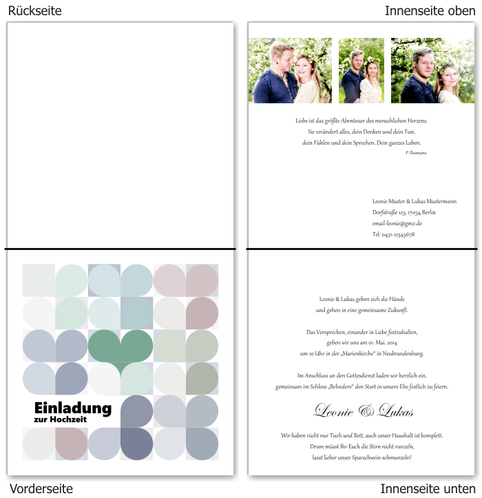  Einladungskarten Hochzeit, Hochzeitseinladungen, Hochzeitskarten, Einladungen f&uuml;r Hochzeit