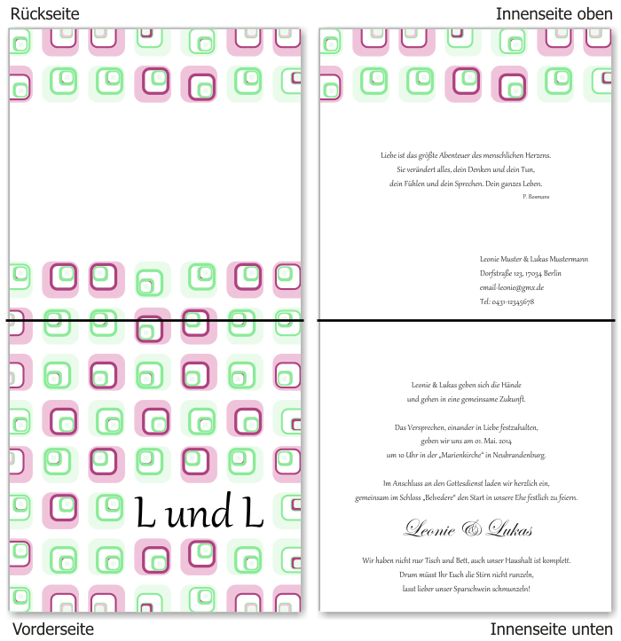  Einladungskarten Hochzeit, Hochzeitseinladungen, Hochzeitskarten, Einladungen f&uuml;r Hochzeit