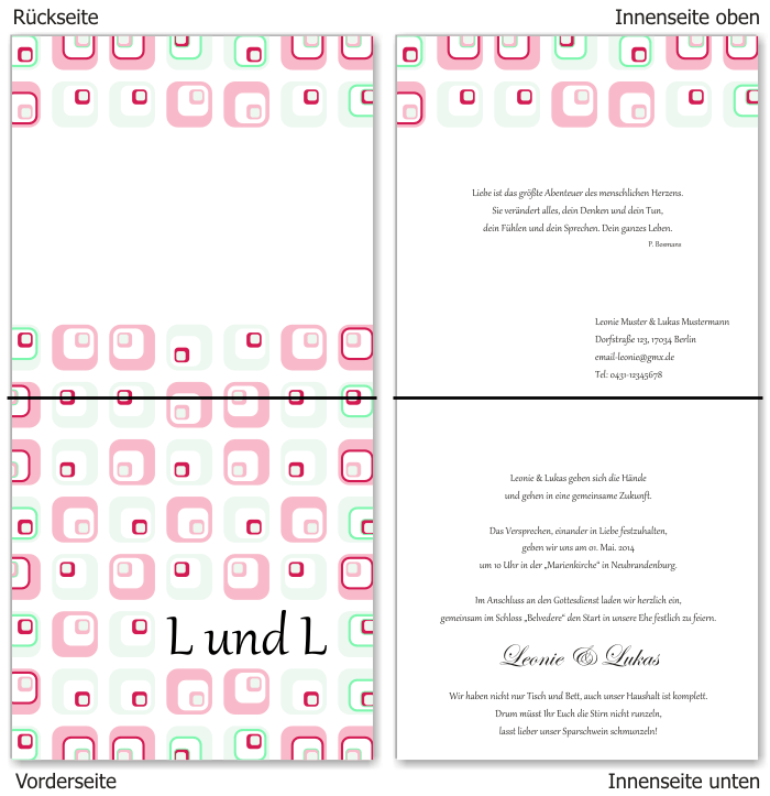  Einladungskarten Hochzeit, Hochzeitseinladungen, Hochzeitskarten, Einladungen f&uuml;r Hochzeit