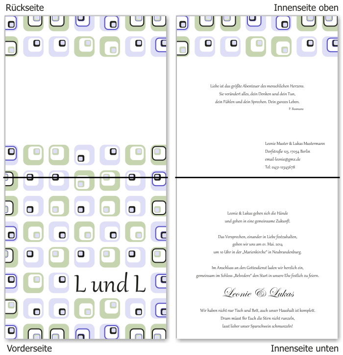  Einladungskarten Hochzeit, Hochzeitseinladungen, Hochzeitskarten, Einladungen f&uuml;r Hochzeit