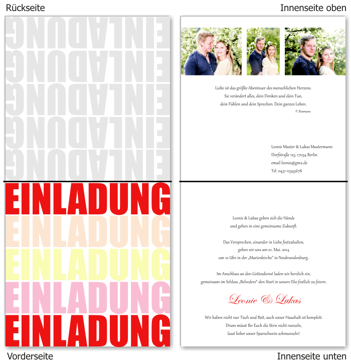  Einladungskarten Hochzeit, Hochzeitseinladungen, Hochzeitskarten, Einladungen f&uuml;r Hochzeit