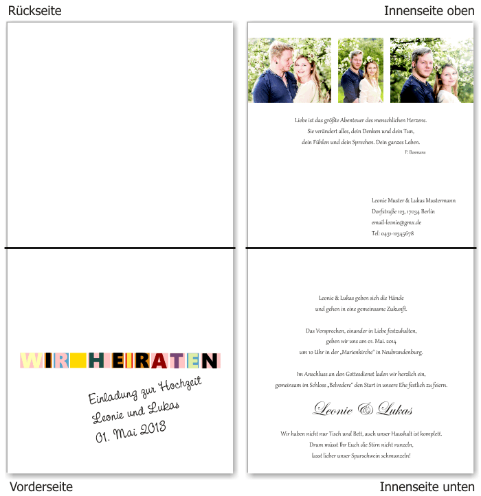  Einladungskarten Hochzeit, Hochzeitseinladungen, Hochzeitskarten, Einladungen f&uuml;r Hochzeit
