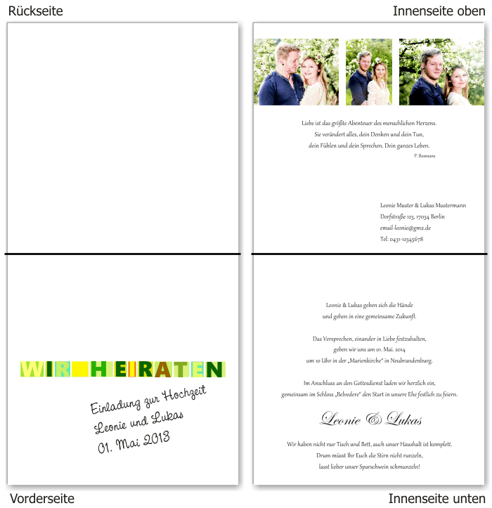  Einladungskarten Hochzeit, Hochzeitseinladungen, Hochzeitskarten, Einladungen f&uuml;r Hochzeit