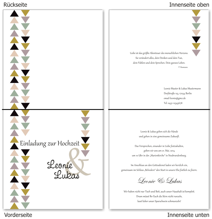  Einladungskarten Hochzeit, Hochzeitseinladungen, Hochzeitskarten, Einladungen f&uuml;r Hochzeit