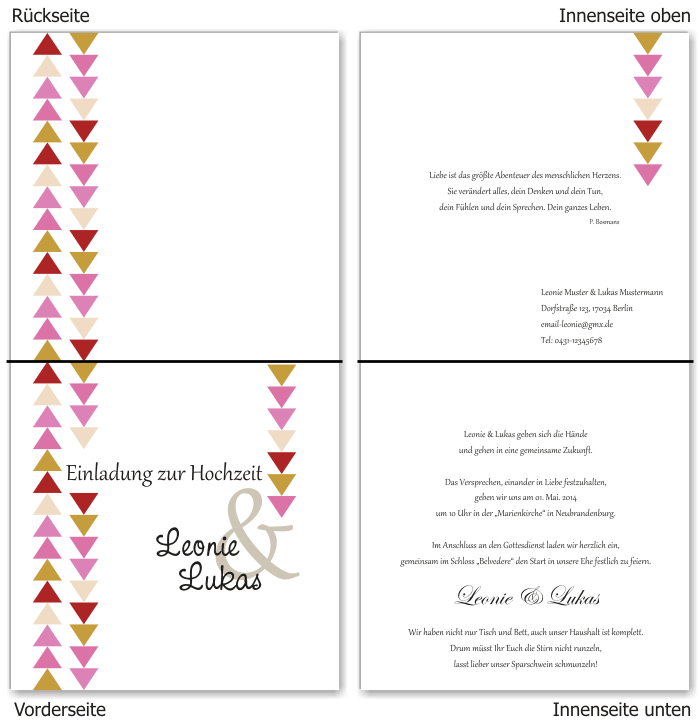  Einladungskarten Hochzeit, Hochzeitseinladungen, Hochzeitskarten, Einladungen f&uuml;r Hochzeit