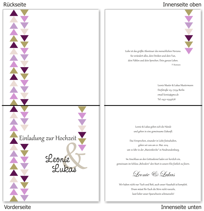  Einladungskarten Hochzeit, Hochzeitseinladungen, Hochzeitskarten, Einladungen f&uuml;r Hochzeit