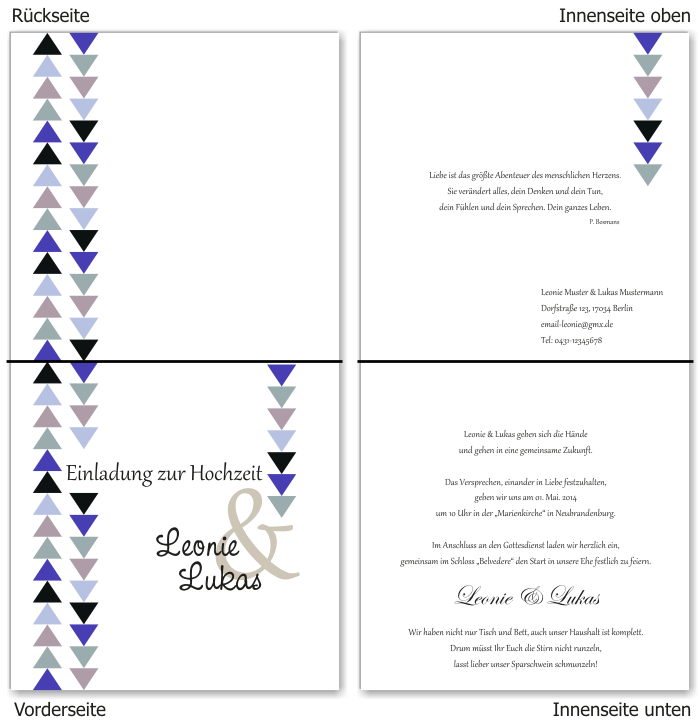  Einladungskarten Hochzeit, Hochzeitseinladungen, Hochzeitskarten, Einladungen f&uuml;r Hochzeit