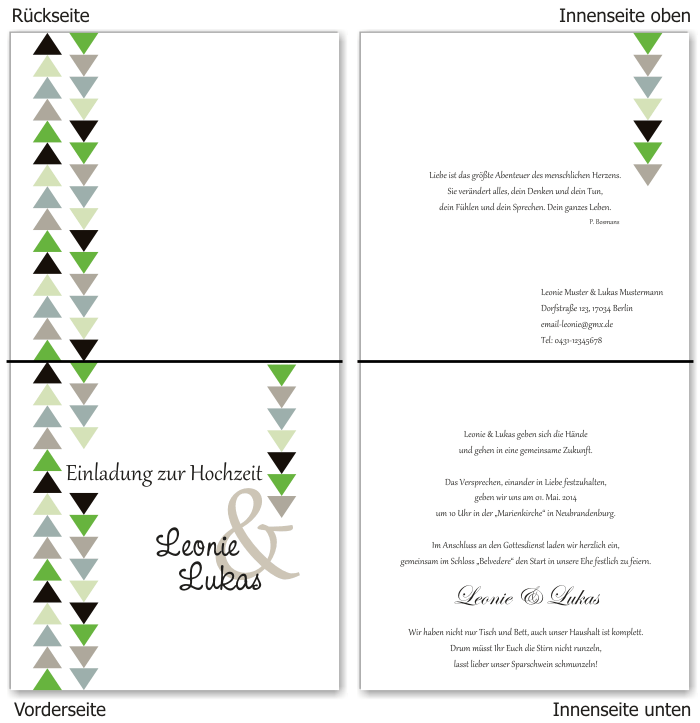  Einladungskarten Hochzeit, Hochzeitseinladungen, Hochzeitskarten, Einladungen f&uuml;r Hochzeit