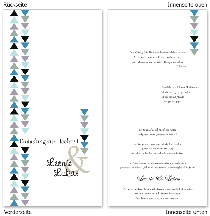  Einladungskarten Hochzeit, Hochzeitseinladungen, Hochzeitskarten, Einladungen f&uuml;r Hochzeit