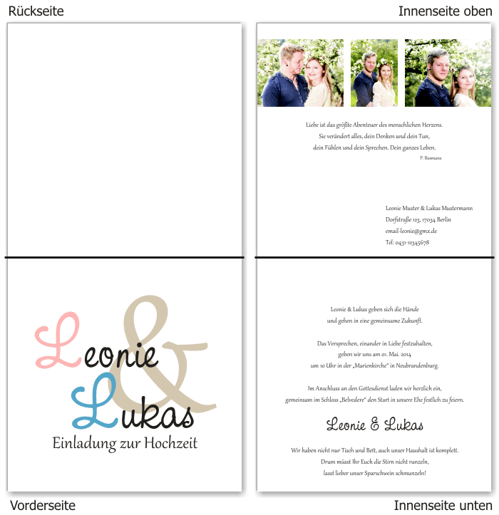  Einladungskarten Hochzeit, Hochzeitseinladungen, Hochzeitskarten, Einladungen f&uuml;r Hochzeit