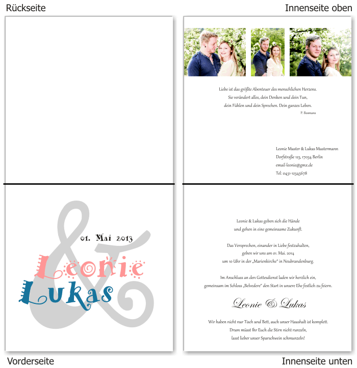  Einladungskarten Hochzeit, Hochzeitseinladungen, Hochzeitskarten, Einladungen f&uuml;r Hochzeit