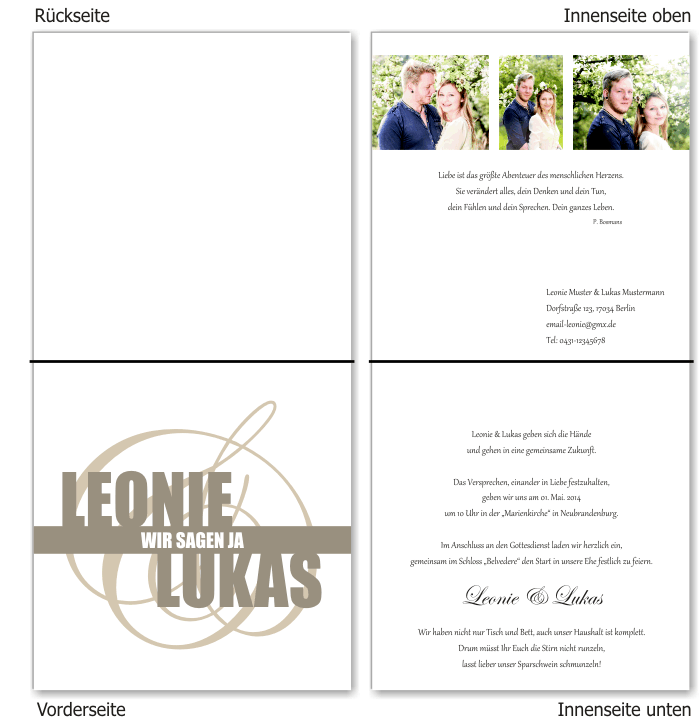  Einladungskarten Hochzeit, Hochzeitseinladungen, Hochzeitskarten, Einladungen f&uuml;r Hochzeit