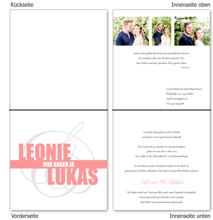  Einladungskarten Hochzeit, Hochzeitseinladungen, Hochzeitskarten, Einladungen f&uuml;r Hochzeit