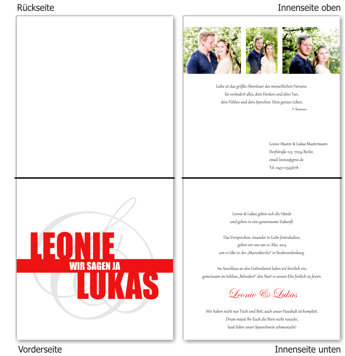  Einladungskarten Hochzeit, Hochzeitseinladungen, Hochzeitskarten, Einladungen f&uuml;r Hochzeit