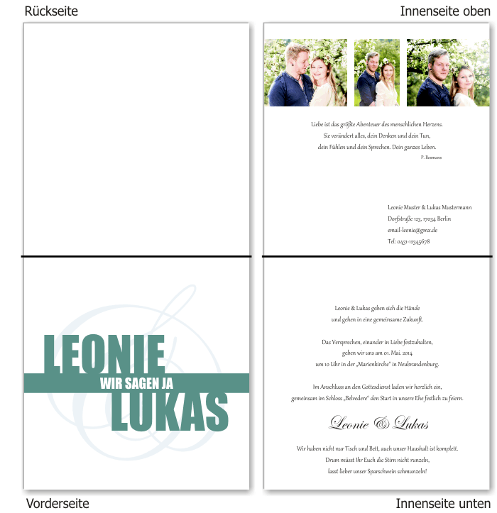  Einladungskarten Hochzeit, Hochzeitseinladungen, Hochzeitskarten, Einladungen f&uuml;r Hochzeit