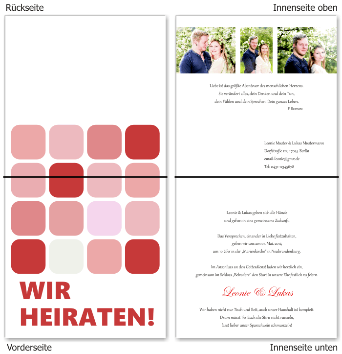  Einladungskarten Hochzeit, Hochzeitseinladungen, Hochzeitskarten, Einladungen f&uuml;r Hochzeit