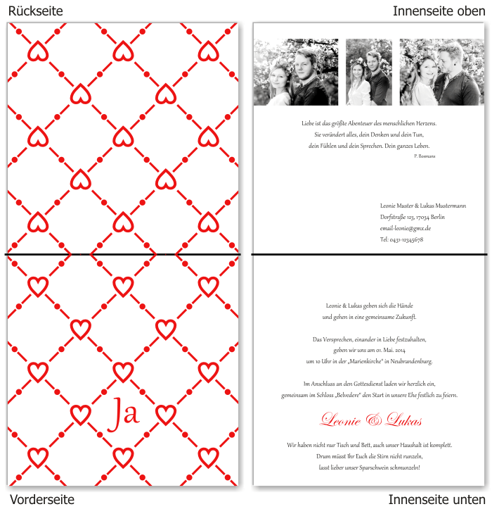  Einladungskarten Hochzeit, Hochzeitseinladungen, Hochzeitskarten, Einladungen f&uuml;r Hochzeit