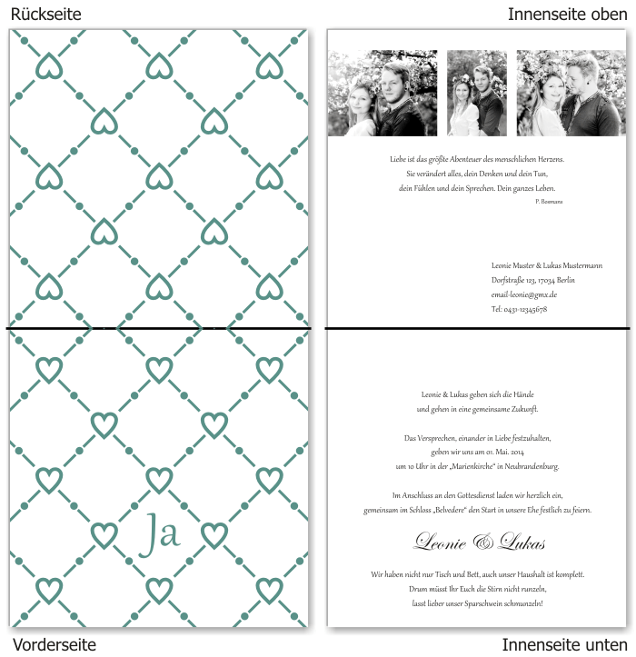  Einladungskarten Hochzeit, Hochzeitseinladungen, Hochzeitskarten, Einladungen f&uuml;r Hochzeit