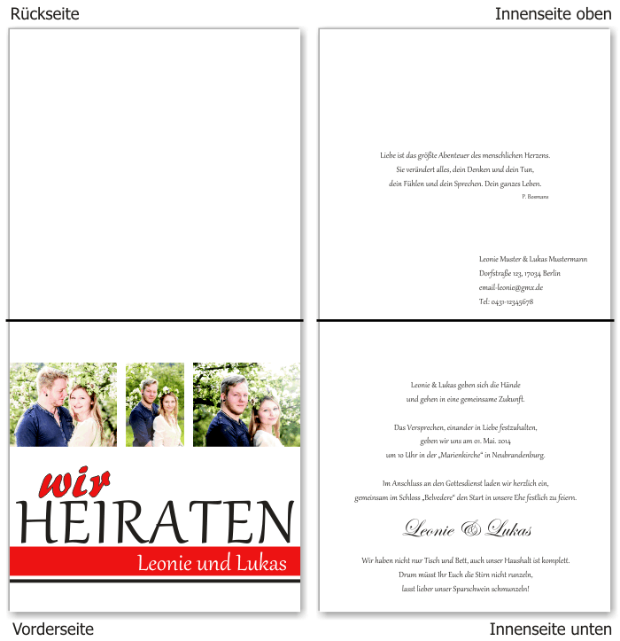  Einladungskarten Hochzeit, Hochzeitseinladungen, Hochzeitskarten, Einladungen f&uuml;r Hochzeit