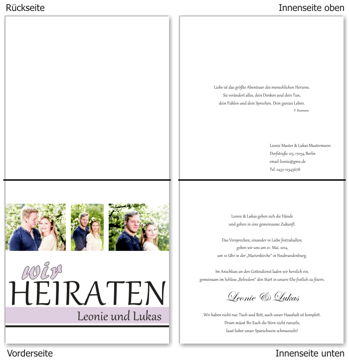  Einladungskarten Hochzeit, Hochzeitseinladungen, Hochzeitskarten, Einladungen f&uuml;r Hochzeit