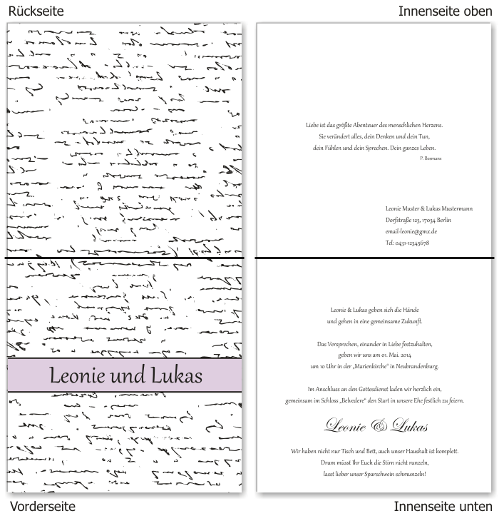  Einladungskarten Hochzeit, Hochzeitseinladungen, Hochzeitskarten, Einladungen f&uuml;r Hochzeit