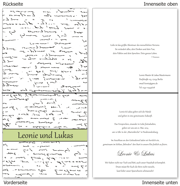  Einladungskarten Hochzeit, Hochzeitseinladungen, Hochzeitskarten, Einladungen f&uuml;r Hochzeit