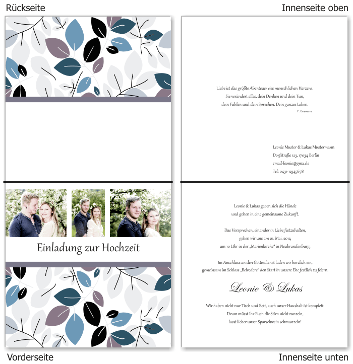  Einladungskarten Hochzeit, Hochzeitseinladungen, Hochzeitskarten, Einladungen f&uuml;r Hochzeit