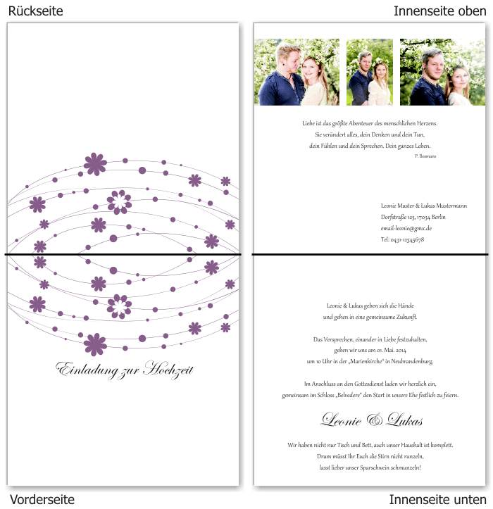  Einladungskarten Hochzeit, Hochzeitseinladungen, Hochzeitskarten, Einladungen f&uuml;r Hochzeit