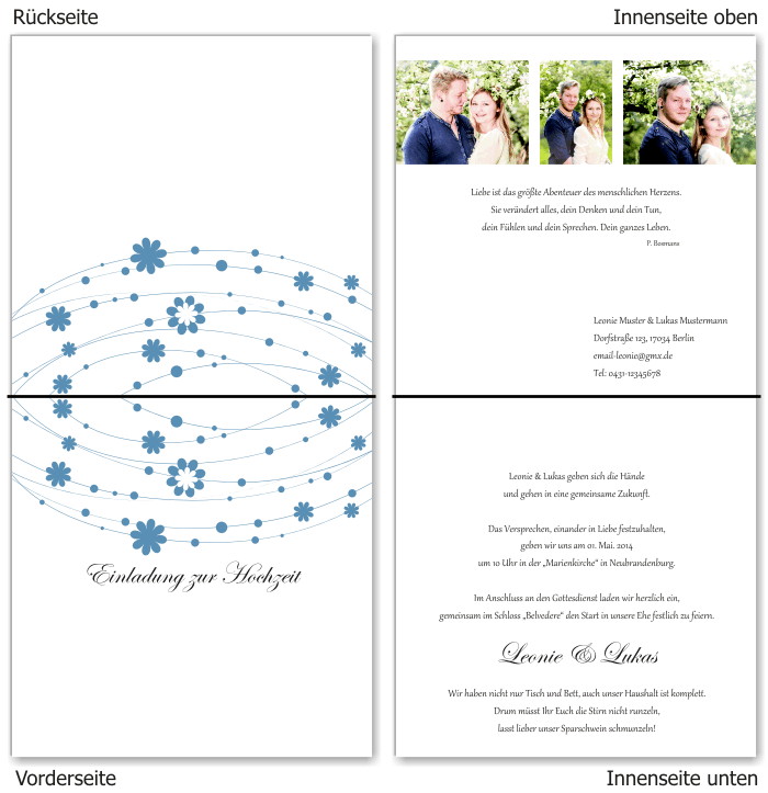  Einladungskarten Hochzeit, Hochzeitseinladungen, Hochzeitskarten, Einladungen f&uuml;r Hochzeit