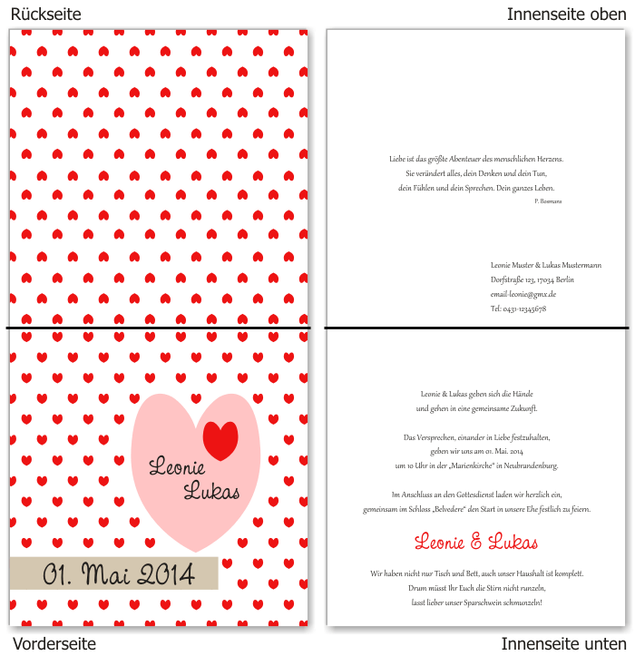  Einladungskarten Hochzeit, Hochzeitseinladungen, Hochzeitskarten, Einladungen f&uuml;r Hochzeit