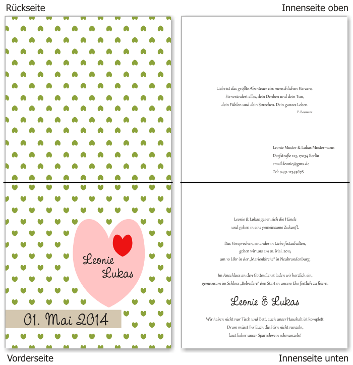  Einladungskarten Hochzeit, Hochzeitseinladungen, Hochzeitskarten, Einladungen f&uuml;r Hochzeit