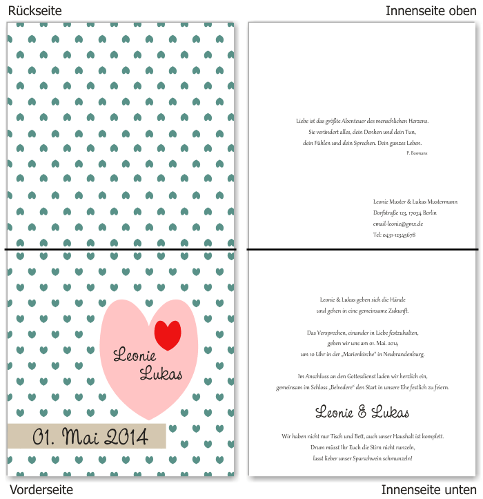  Einladungskarten Hochzeit, Hochzeitseinladungen, Hochzeitskarten, Einladungen f&uuml;r Hochzeit