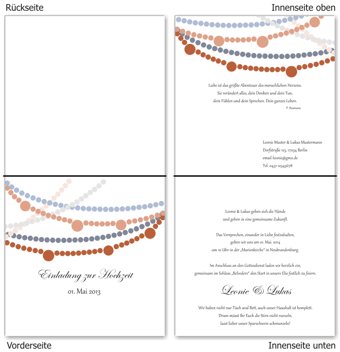 Einladungskarten Hochzeit, Hochzeitseinladungen, Hochzeitskarten, Einladungen f&uuml;r Hochzeit