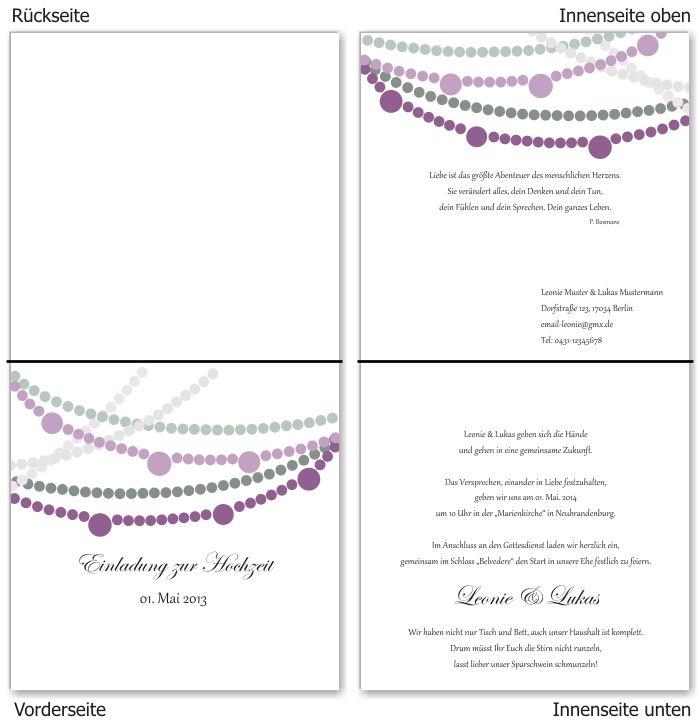  Einladungskarten Hochzeit, Hochzeitseinladungen, Hochzeitskarten, Einladungen f&uuml;r Hochzeit