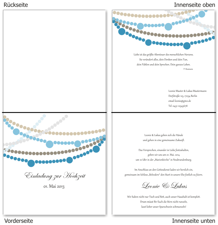  Einladungskarten Hochzeit, Hochzeitseinladungen, Hochzeitskarten, Einladungen f&uuml;r Hochzeit