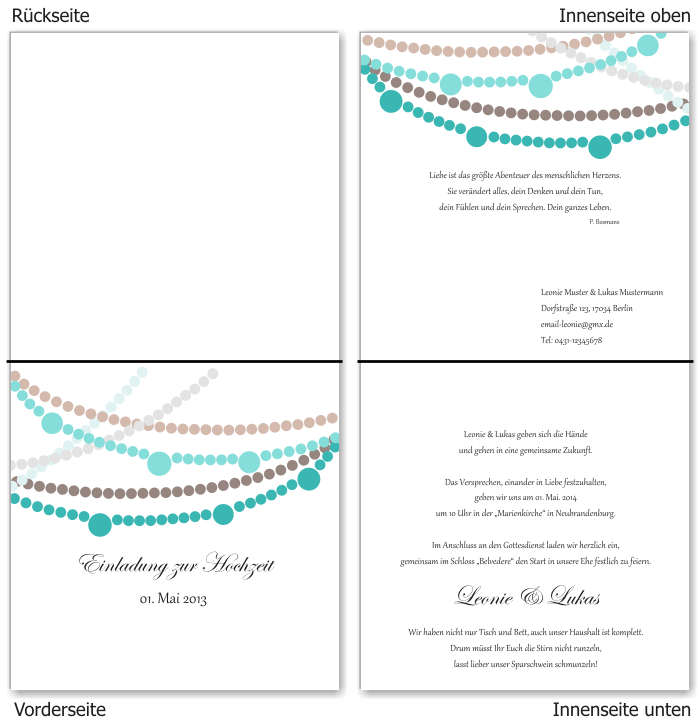  Einladungskarten Hochzeit, Hochzeitseinladungen, Hochzeitskarten, Einladungen f&uuml;r Hochzeit
