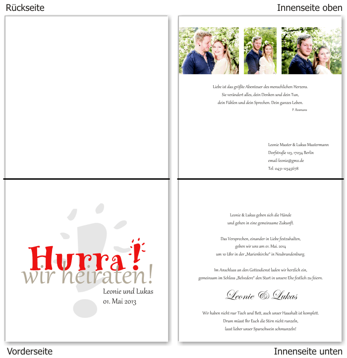  Einladungskarten Hochzeit, Hochzeitseinladungen, Hochzeitskarten, Einladungen f&uuml;r Hochzeit