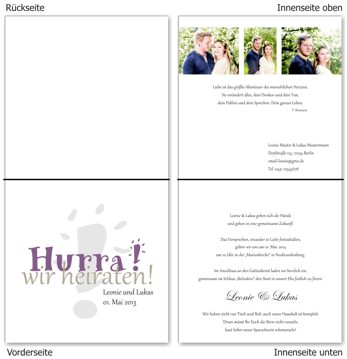  Einladungskarten Hochzeit, Hochzeitseinladungen, Hochzeitskarten, Einladungen f&uuml;r Hochzeit