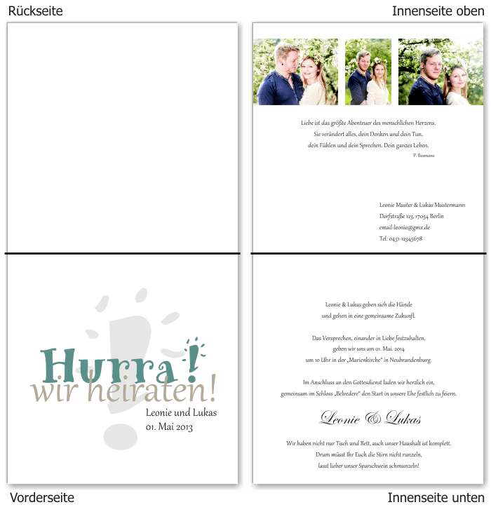  Einladungskarten Hochzeit, Hochzeitseinladungen, Hochzeitskarten, Einladungen f&uuml;r Hochzeit