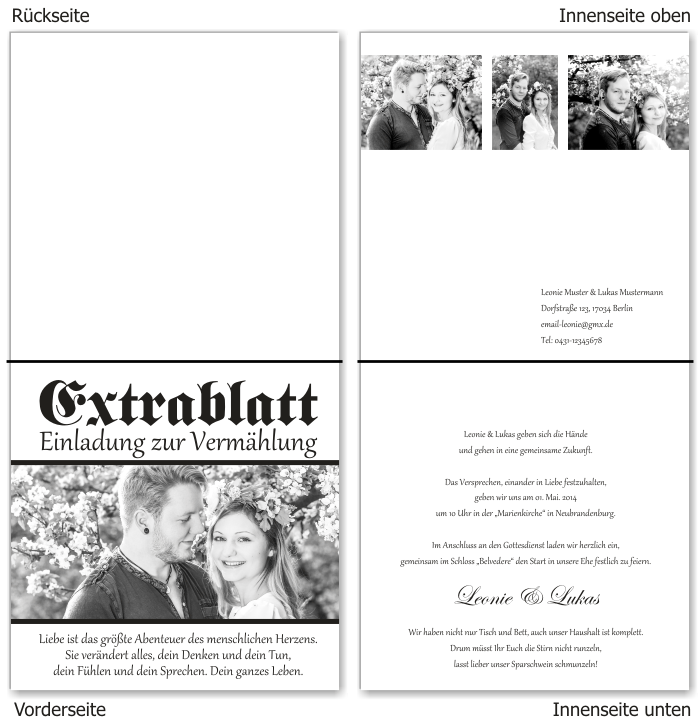  Einladungskarten Hochzeit, Hochzeitseinladungen, Hochzeitskarten, Einladungen f&uuml;r Hochzeit
