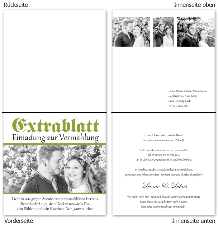  Einladungskarten Hochzeit, Hochzeitseinladungen, Hochzeitskarten, Einladungen f&uuml;r Hochzeit