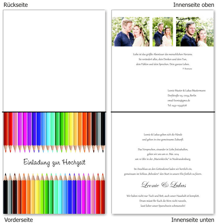  Einladungskarten Hochzeit, Hochzeitseinladungen, Hochzeitskarten, Einladungen f&uuml;r Hochzeit