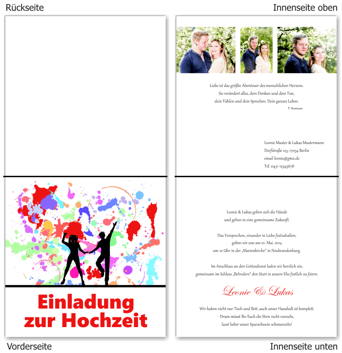  Einladungskarten Hochzeit, Hochzeitseinladungen, Hochzeitskarten, Einladungen f&uuml;r Hochzeit