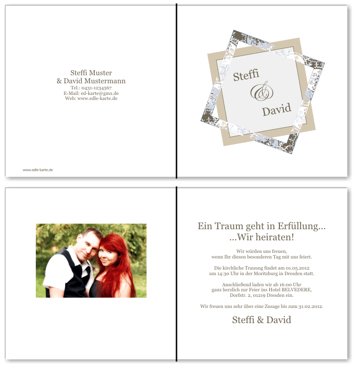  Einladungskarten Hochzeit, Hochzeitseinladungen, Hochzeitskarten, Einladungen f&uuml;r Hochzeit