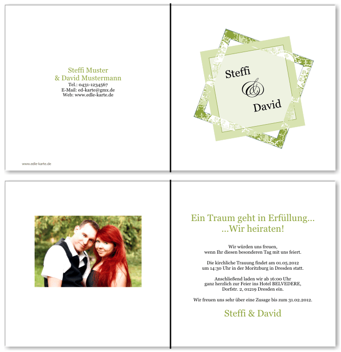  Einladungskarten Hochzeit, Hochzeitseinladungen, Hochzeitskarten, Einladungen f&uuml;r Hochzeit