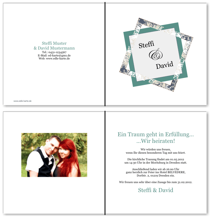  Einladungskarten Hochzeit, Hochzeitseinladungen, Hochzeitskarten, Einladungen f&uuml;r Hochzeit