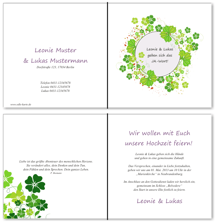  Einladungskarten Hochzeit, Hochzeitseinladungen, Hochzeitskarten, Einladungen f&uuml;r Hochzeit