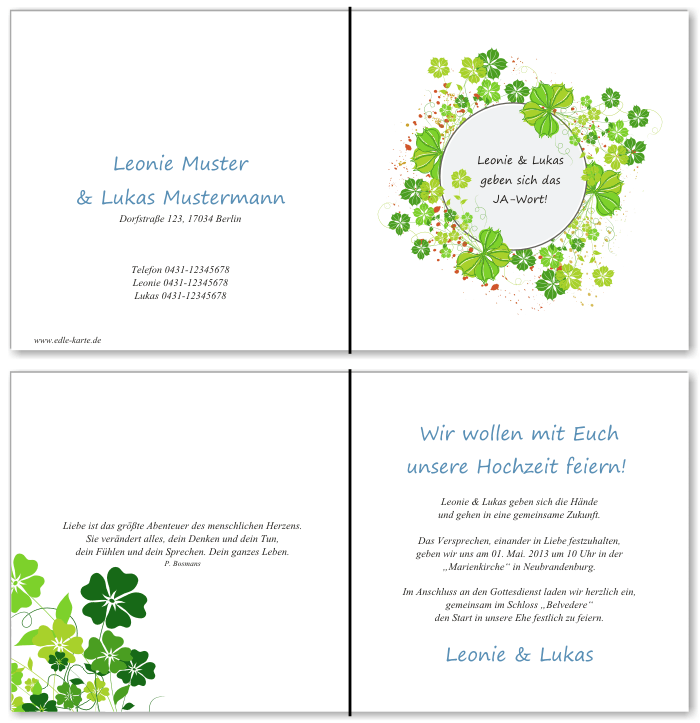  Einladungskarten Hochzeit, Hochzeitseinladungen, Hochzeitskarten, Einladungen f&uuml;r Hochzeit