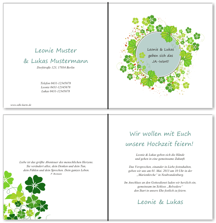  Einladungskarten Hochzeit, Hochzeitseinladungen, Hochzeitskarten, Einladungen f&uuml;r Hochzeit